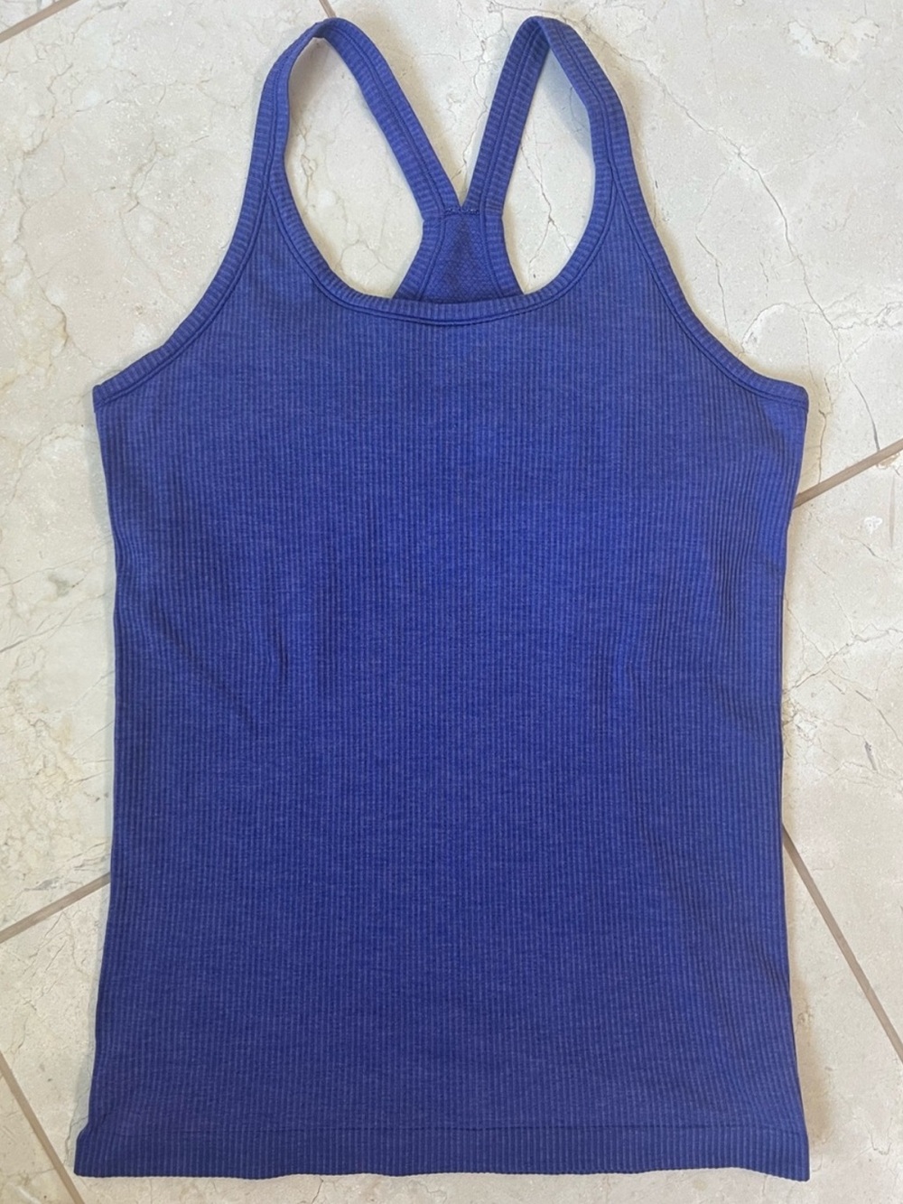 Lululemon Purple Heathered Seamless Ribbed Sports Bra/Workout Tank Built-in Bra